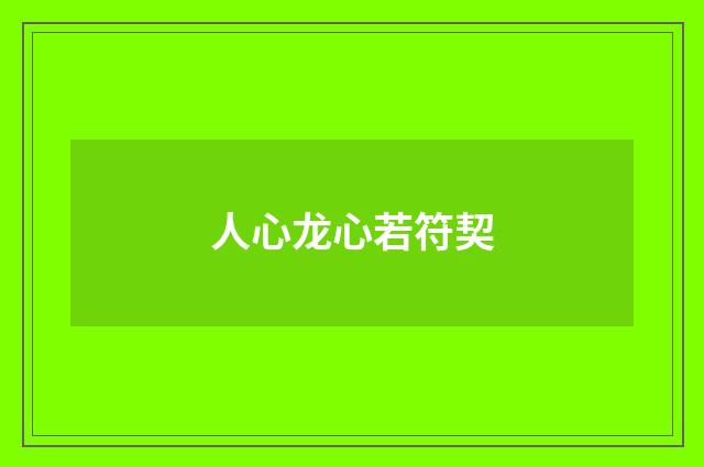 人心龙心若符契