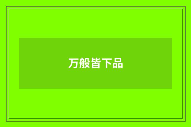 万般皆下品