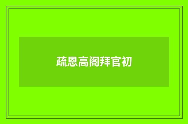 疏恩高阁拜官初