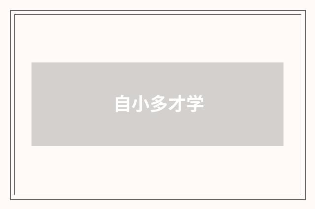 自小多才学