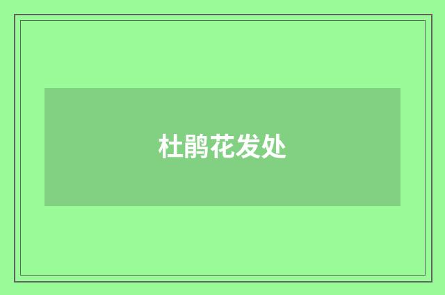 杜鹃花发处