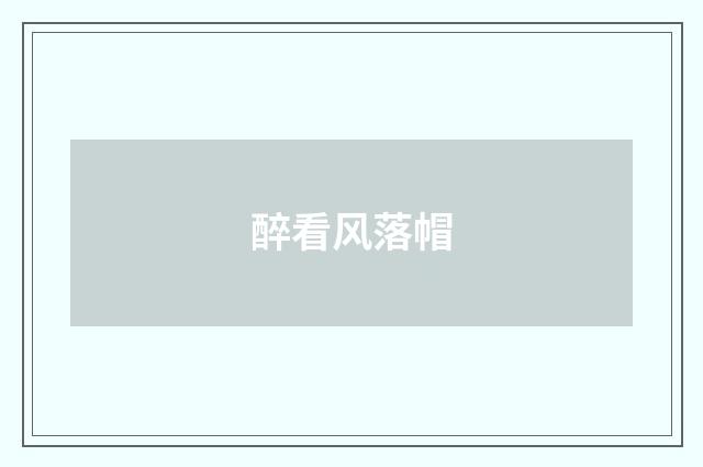 醉看风落帽