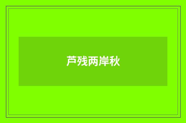 芦残两岸秋