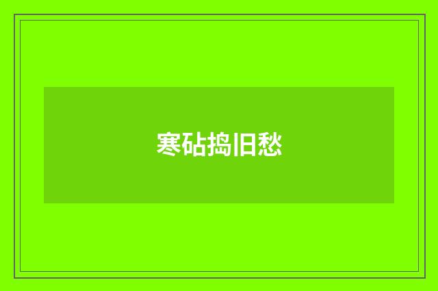 寒砧捣旧愁
