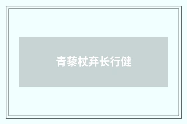 青藜杖弃长行健