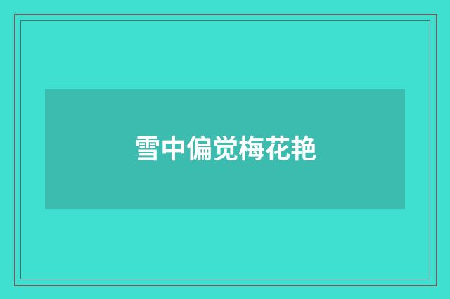 雪中偏觉梅花艳