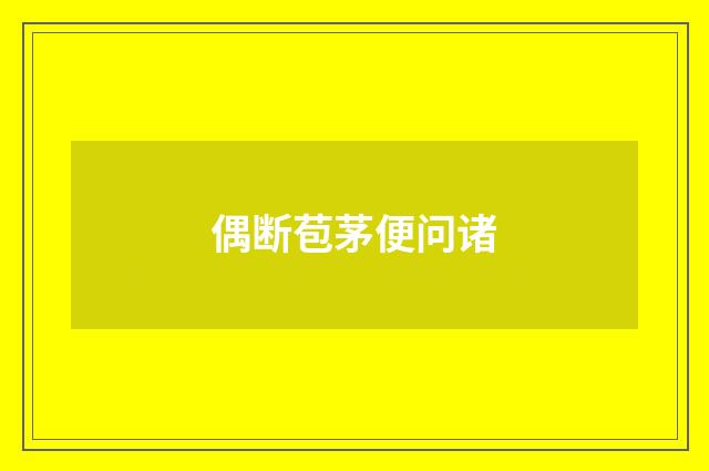 偶断苞茅便问诸