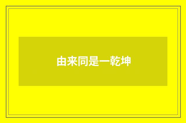 由来同是一乾坤