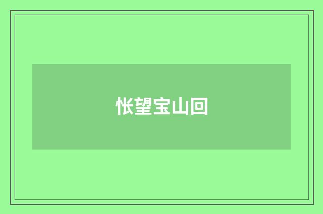 怅望宝山回