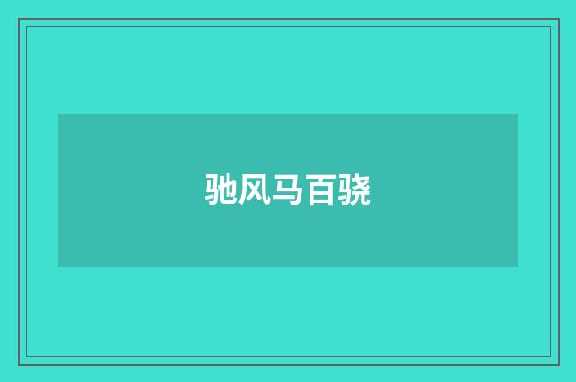 驰风马百骁