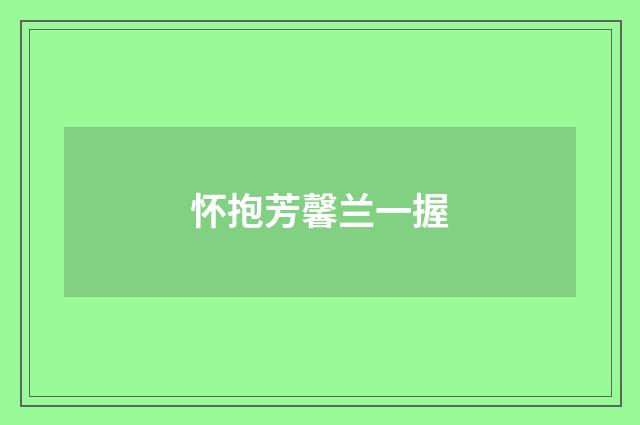 怀抱芳馨兰一握