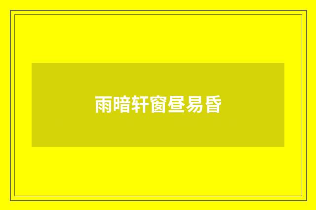 雨暗轩窗昼易昏