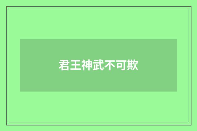 君王神武不可欺