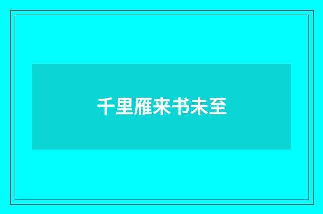 千里雁来书未至