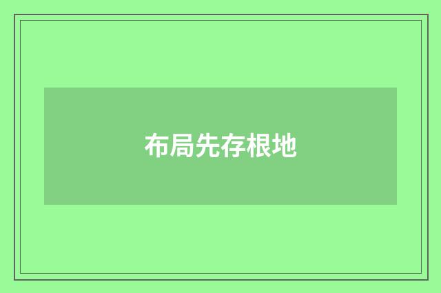 布局先存根地