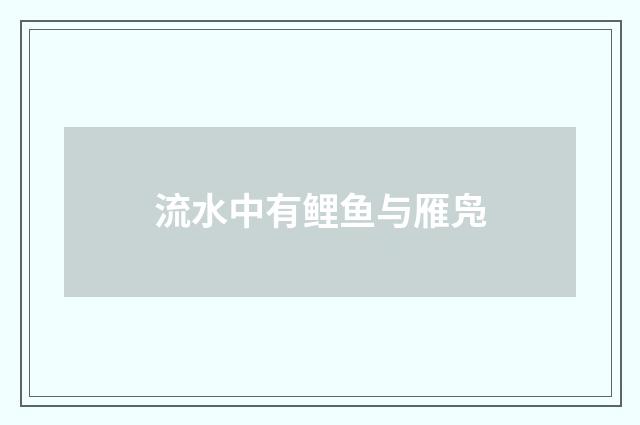 流水中有鲤鱼与雁凫