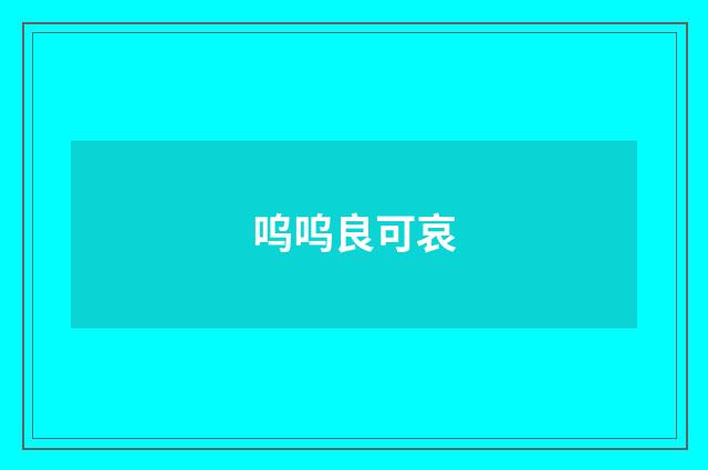 呜呜良可哀