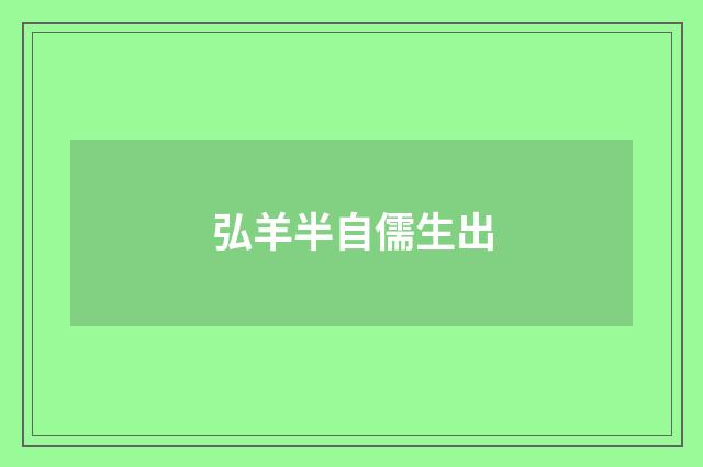 弘羊半自儒生出
