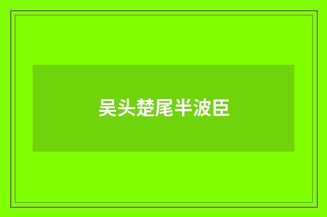 吴头楚尾半波臣