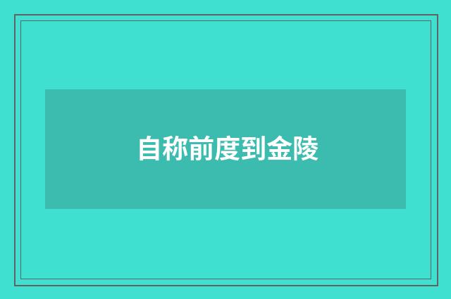 自称前度到金陵