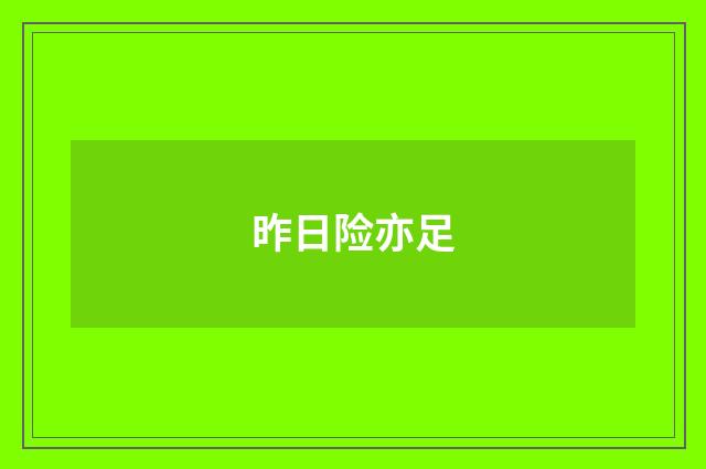 昨日险亦足