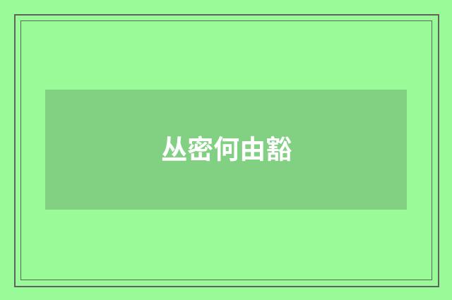 丛密何由豁