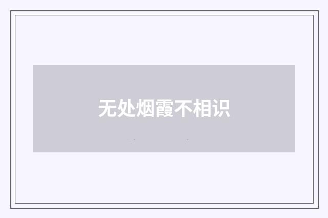 无处烟霞不相识