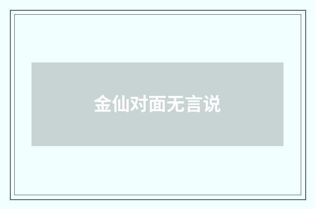 金仙对面无言说