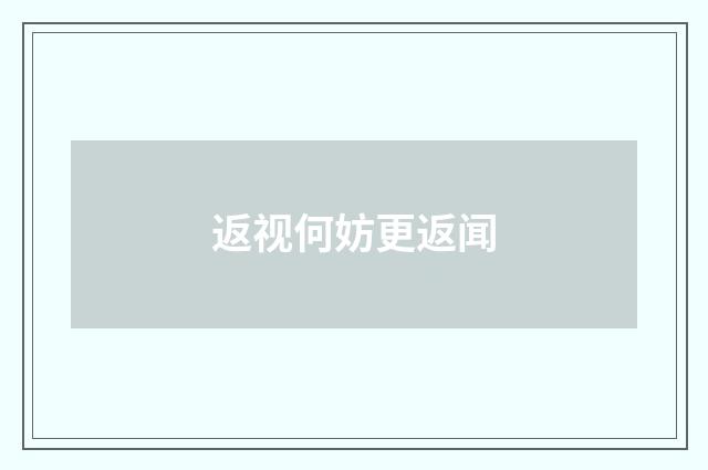 返视何妨更返闻
