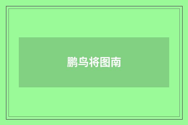 鹏鸟将图南