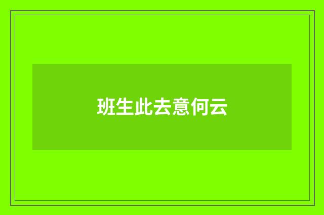 班生此去意何云