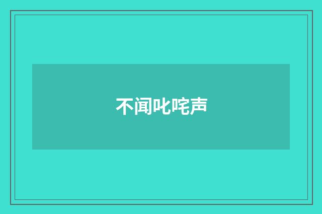 不闻叱咤声