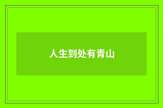 人生到处有青山