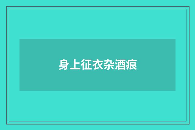 身上征衣杂酒痕