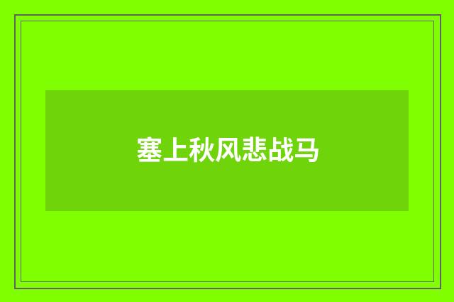 塞上秋风悲战马