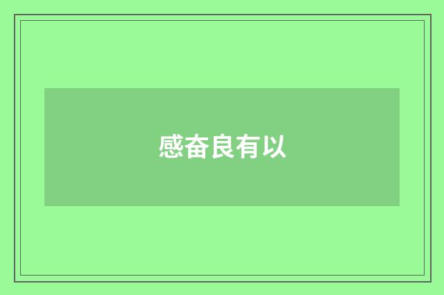感奋良有以