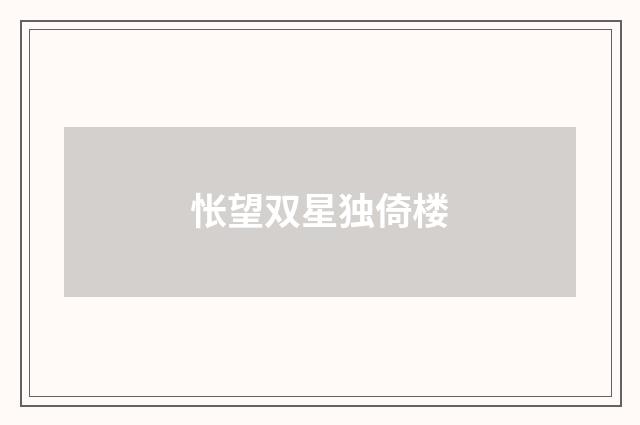 怅望双星独倚楼