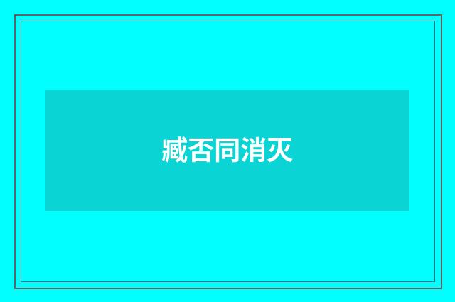 臧否同消灭