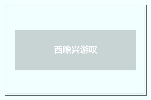 西瞻兴游叹
