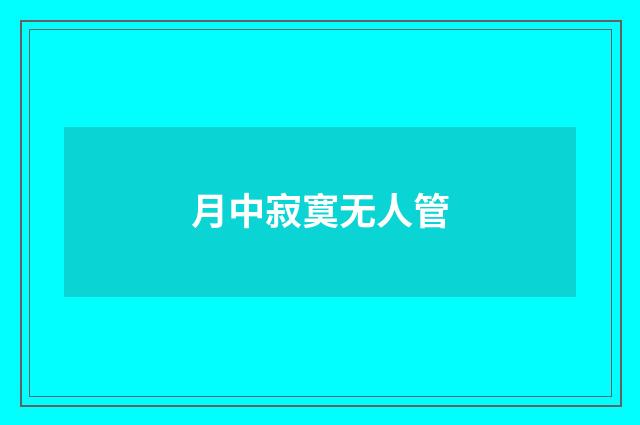 月中寂寞无人管
