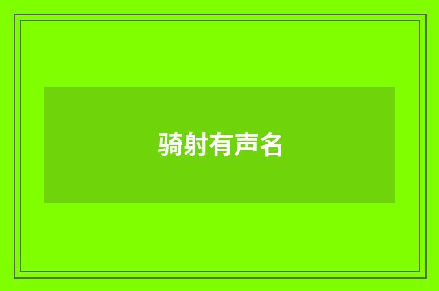 骑射有声名