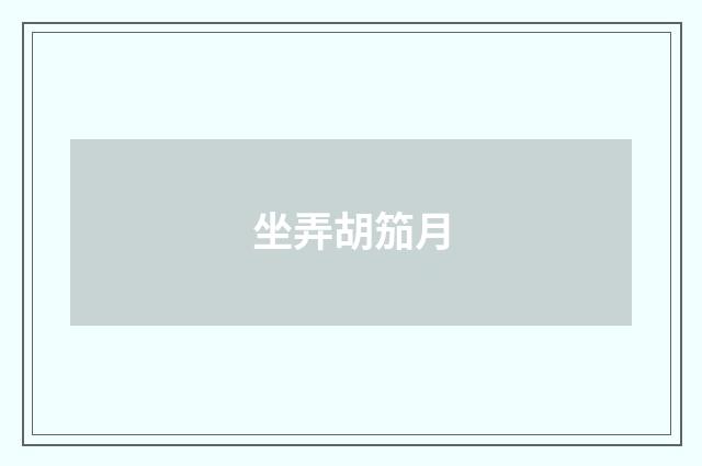 坐弄胡笳月