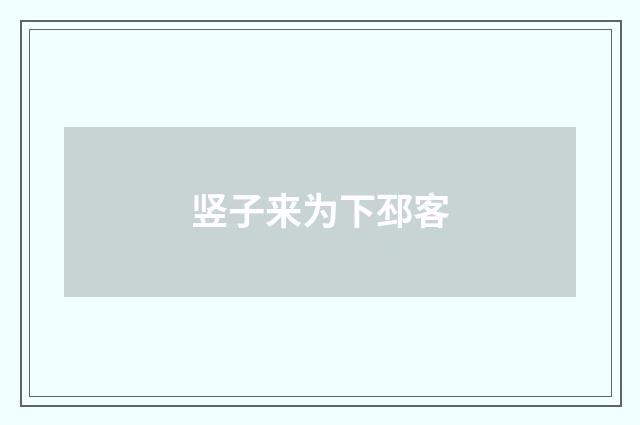 竖子来为下邳客