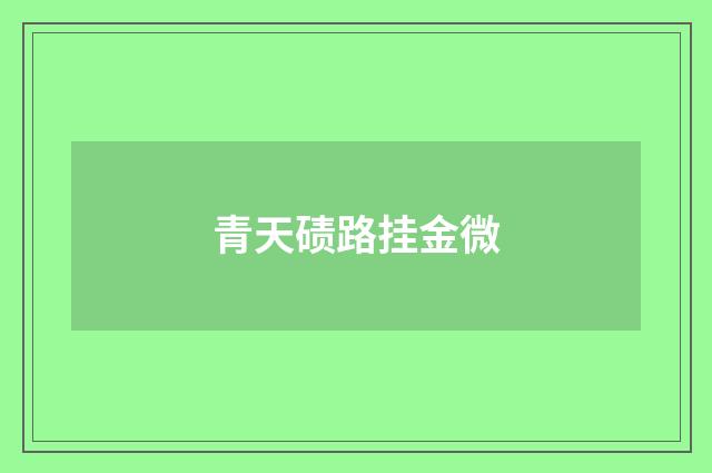 青天碛路挂金微