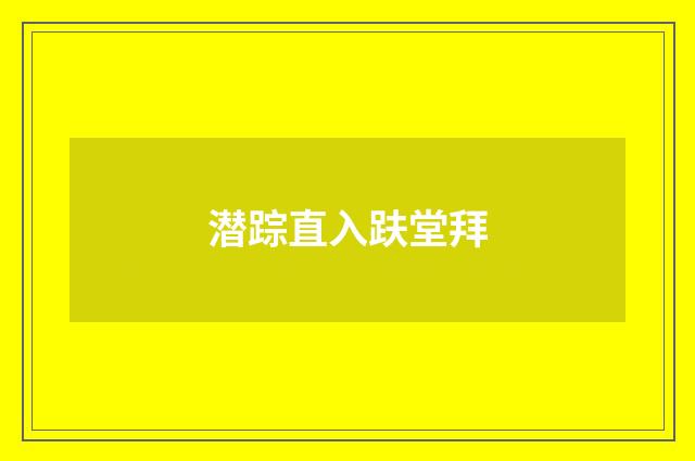 潜踪直入趺堂拜
