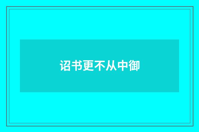 诏书更不从中御