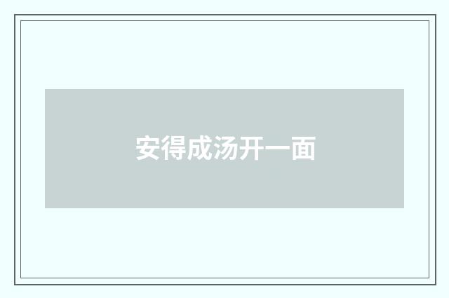 安得成汤开一面