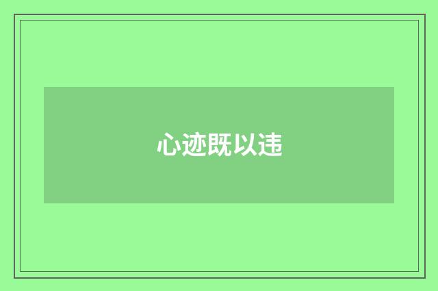 心迹既以违