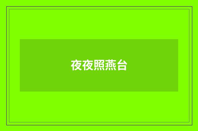 夜夜照燕台