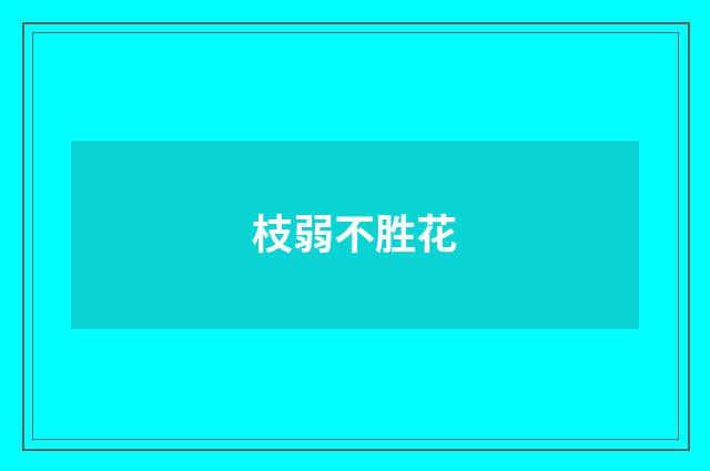 枝弱不胜花
